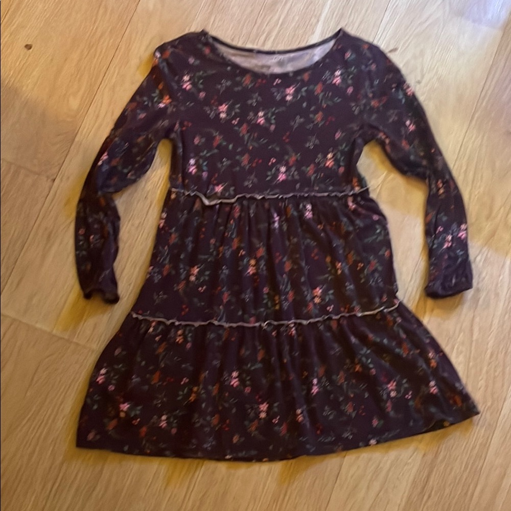 Floral Long Sleeve Kids Dress